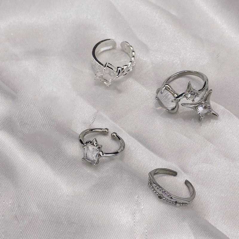 Fashion Heart Shape Copper Plating Zircon Open Ring