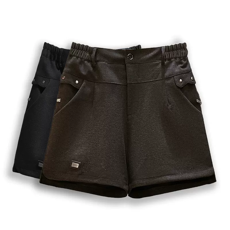 【特价清仓】大码女装五分短裤春秋款微胖妈妈A字阔腿西装裤百搭