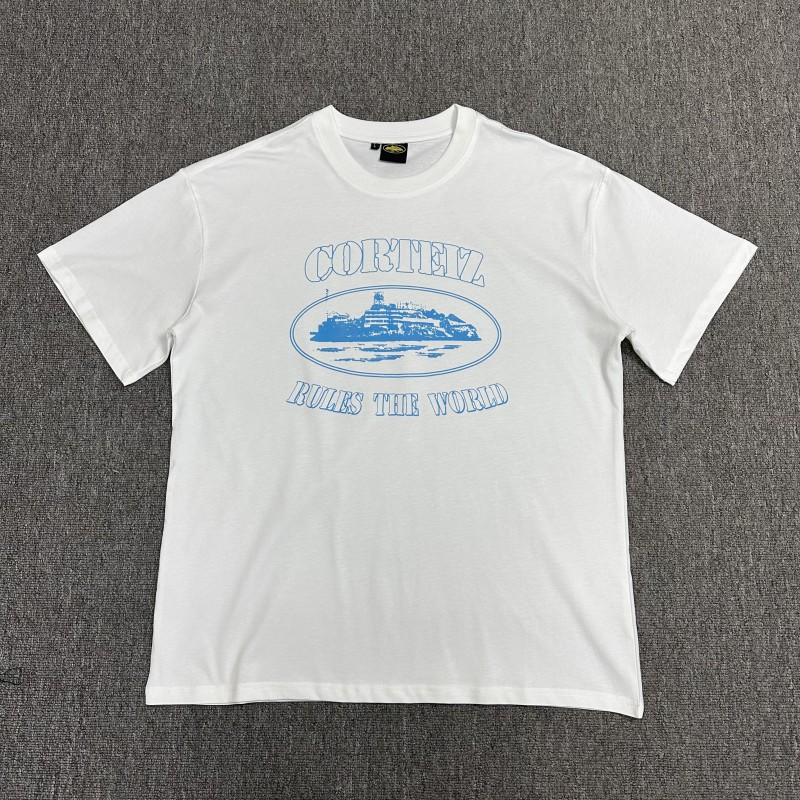 Comercio exterior al por mayor Alcatraz Basic Series C0rteiz Phantom Letter Logo Camiseta impresa Traje de pareja