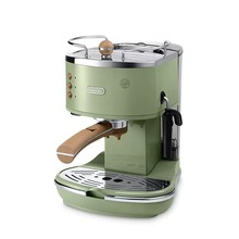 复古咖啡机意式泵压式家用小型意式半自动泵压拉花打奶泡机ECO310