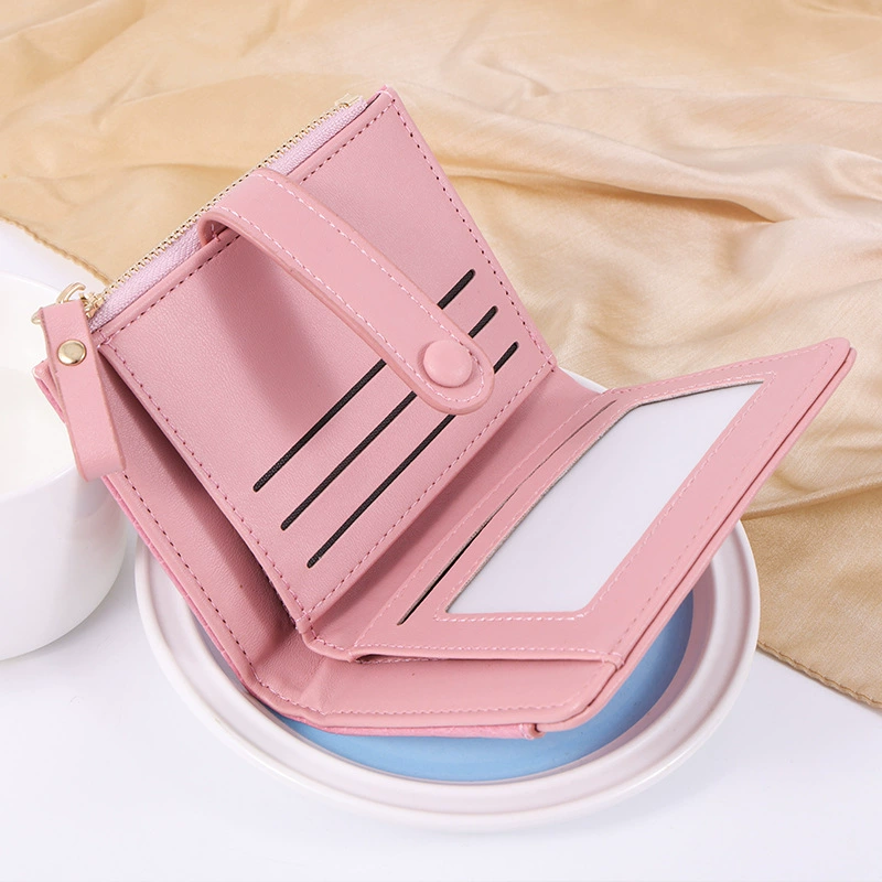 Waterproof polyurethane wallet, short card holder, small bag, Korean style