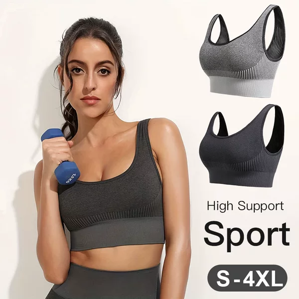 European and American Cross-Border Fashion Sports Vest Yoga Running Fitness Wireless Bra Women's Underwear Women's Foreign Trade Wholesale