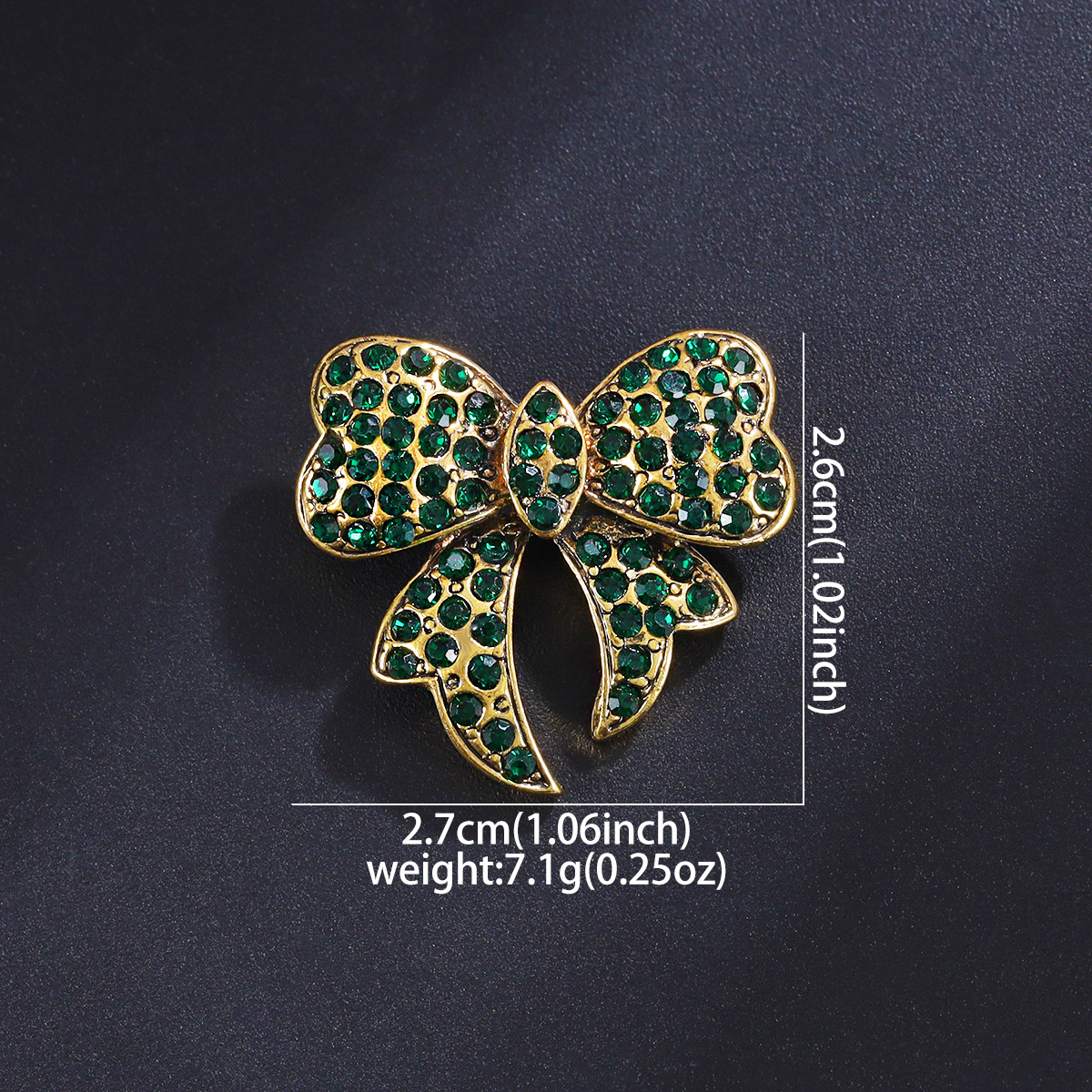 Ancient gold and dark green bow