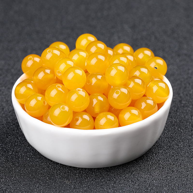 优选7A级白绿黄玛瑙散珠子半成品DIY手工编织配件材料水晶串珠饰