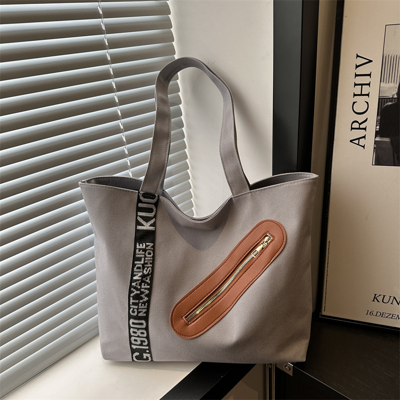 Bolsa de lona para mujeres 2024 invierno nueva moda de gran capacidad de hombro brazo bolso de mano de viaje ocio bolso de mano