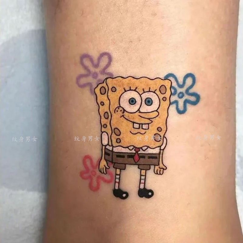 Spongebob Squarepants Patrick Star Cartoon Fun Cute Childlike Anime Mini Tattoo Sticker Spongebob Squarepants Patrick Star Cartoon Fun Cute Childlike Anime Mini Tattoo Sticker