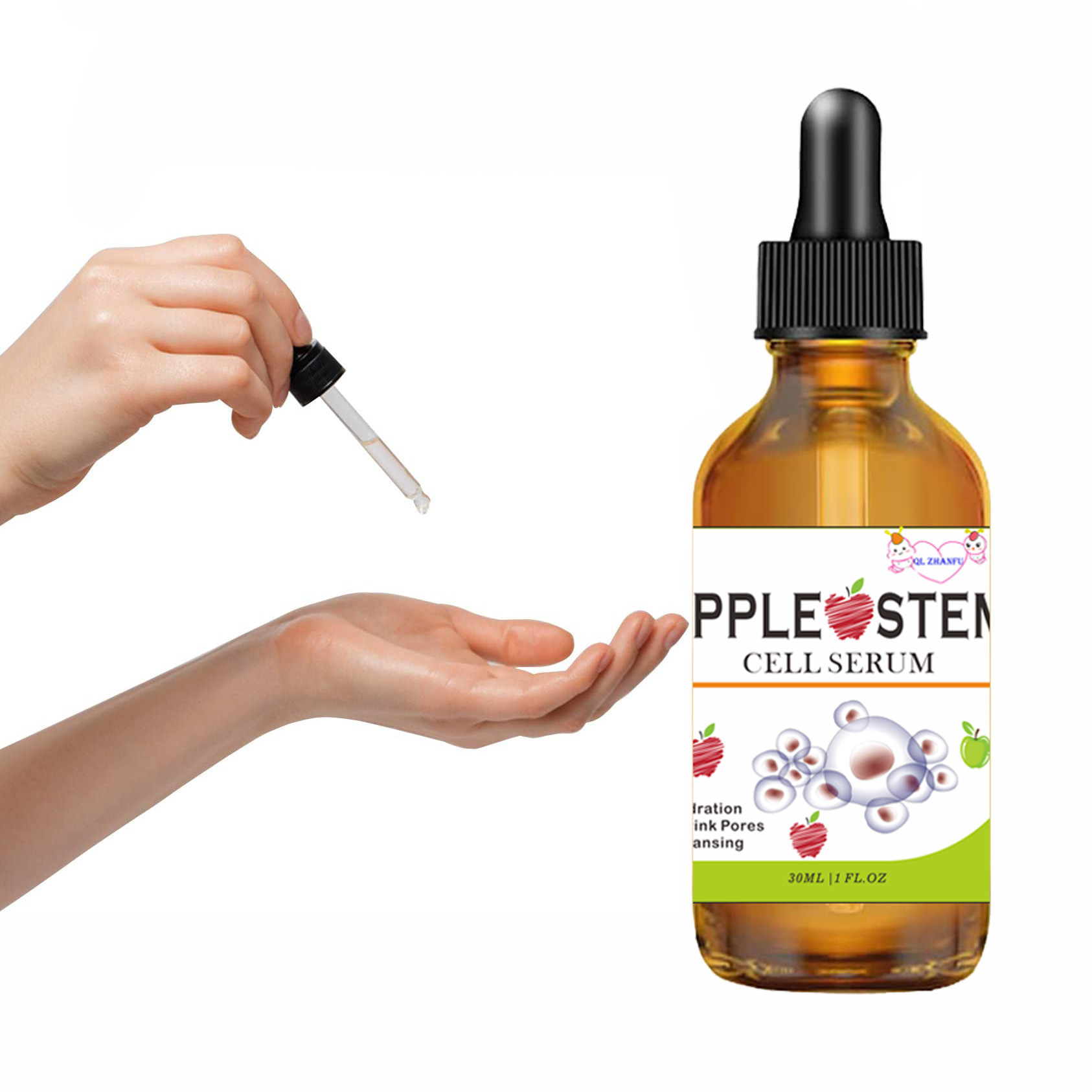 QLZHANFU Apple Cell Original Solution and Moisturizing Facial Vitamin A Skin Rejuvenating essence_voghion.com