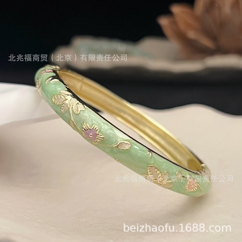 北京エナメルオイルドリップブレスレット、上質な花柄の女性用ブレスレット、紫禁城の旅行のお土産、人気のスポット|undefined