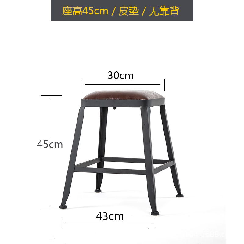 Silla de bar de lujo ligera de alta calidad taburete de hierro forjado respaldo de alta calidad café restaurante silla alta de bar image 7