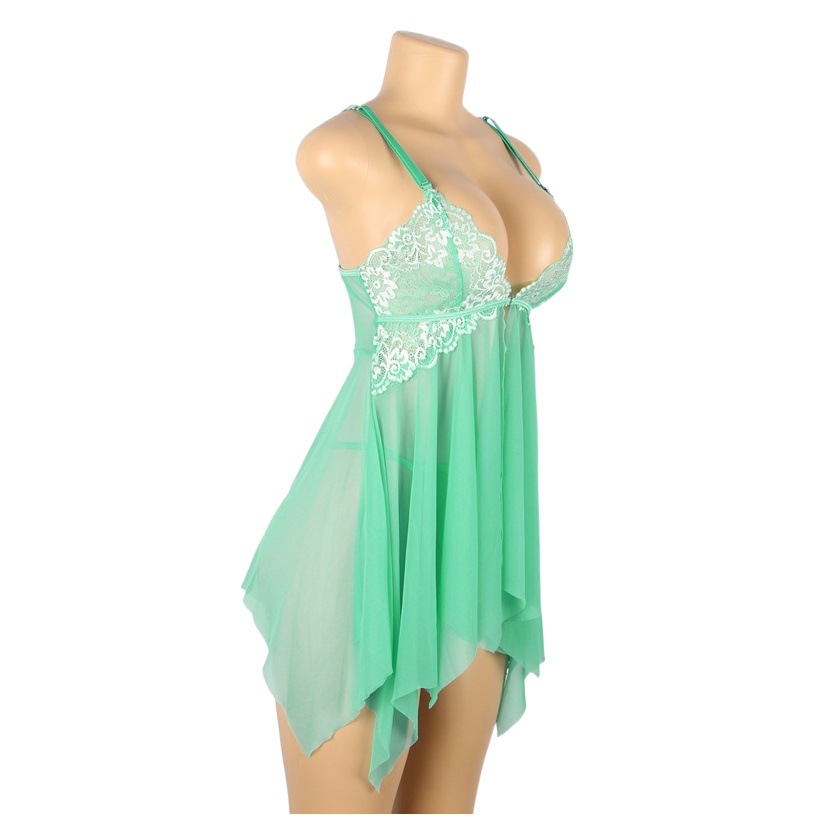 Comercio exterior europeo y americano más tamaño sexy pijamas Sling irregular split encaje perspectiva sexy camisón Amazon al por mayor