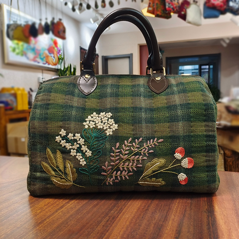 Patchwork artesanal DIY bolso nuevo estilo étnico oído colgante bolsa momia bolso Lu bordado Kit