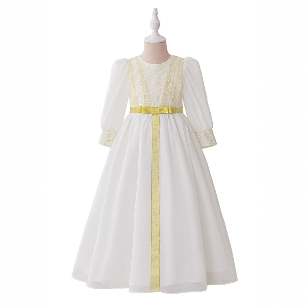 Vestido de princesa bordado para niñas, traje formal para comercio exterior transfronterizo, vestido de fiesta para niñas, vestido de bautizo para el primer cumpleaños del bebé