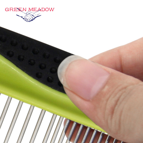 Pet cleaning supplies pet comb dog comb plastic handle knotted comb steel needle straight comb flea catching comb