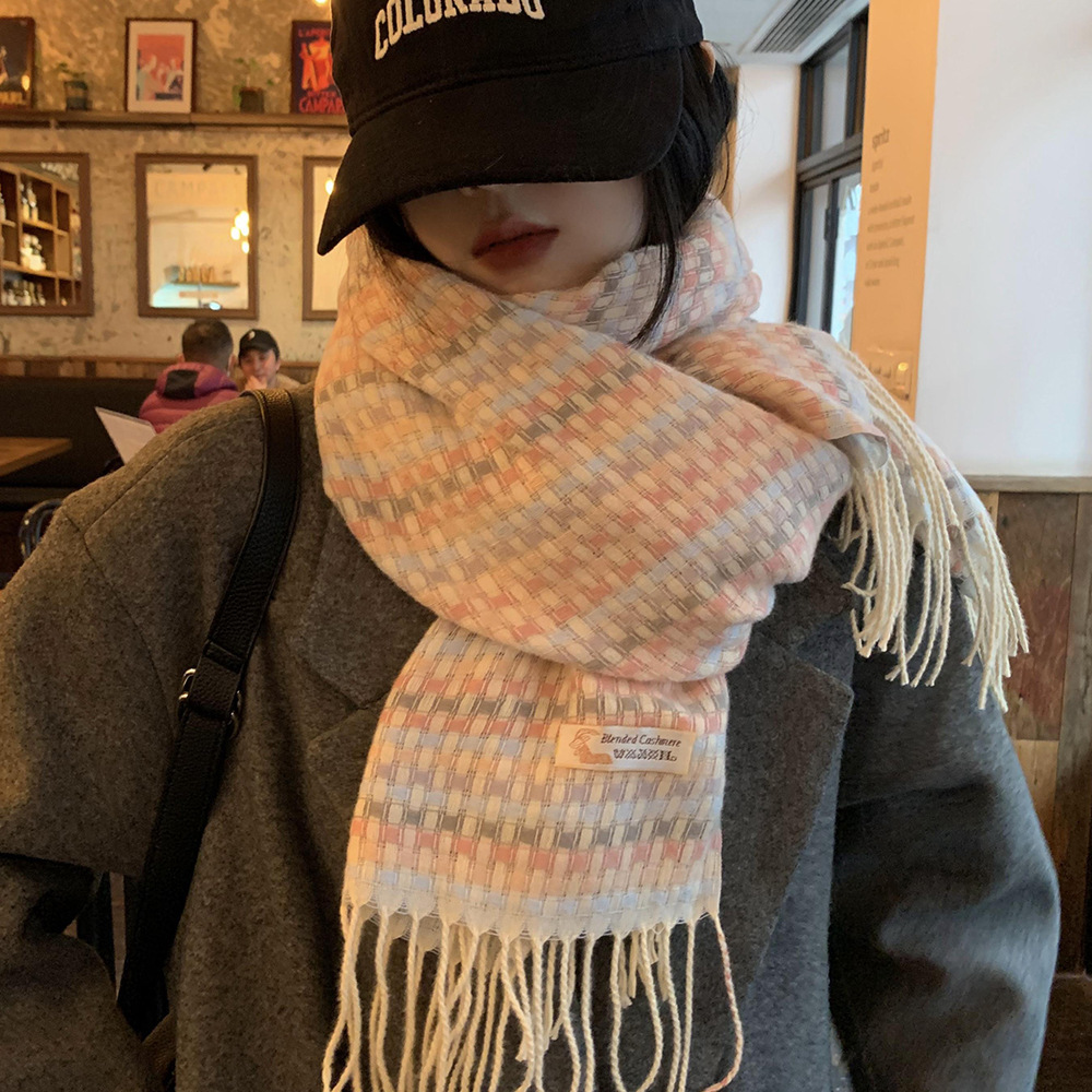Rainbow Scarf For Women Thickened Warm Winter Accessory Style_voghion.com