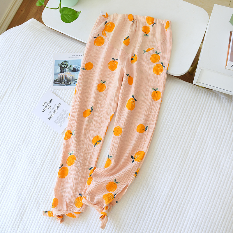 LHオレンジ小金橘クレープマタニティパンツ