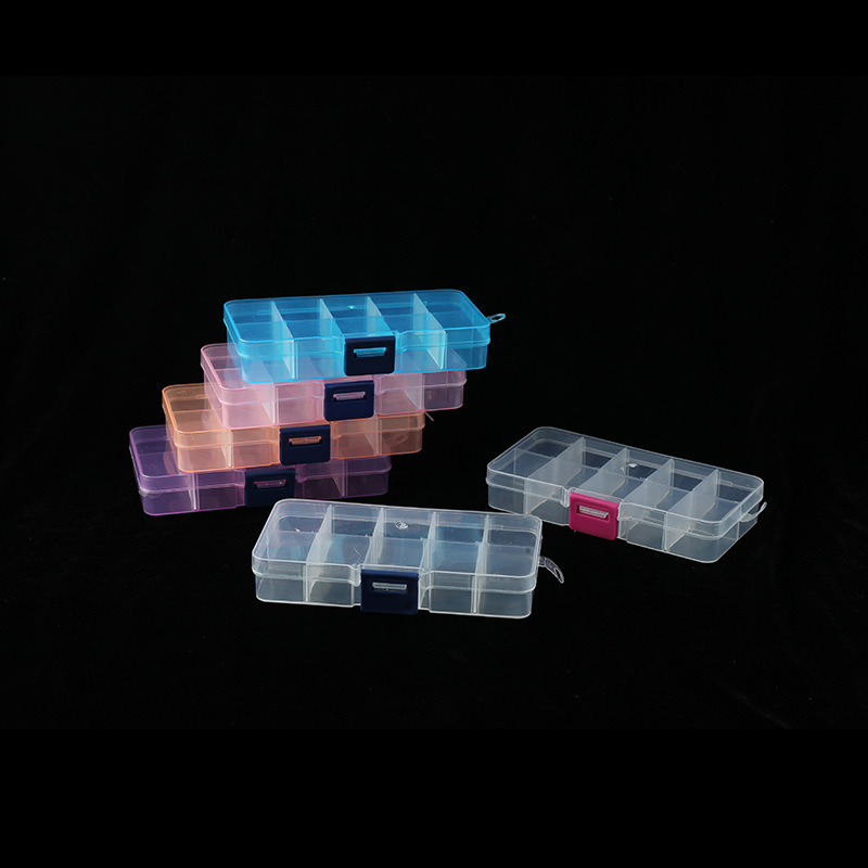 小10格可拆透明渔具塑料盒药盒饰品首饰整理收纳盒多格分装零件盒