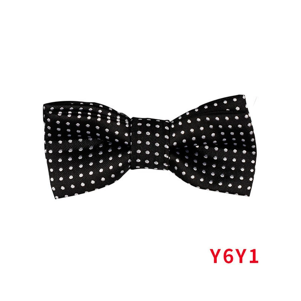 Y6y1 black dot bow tie