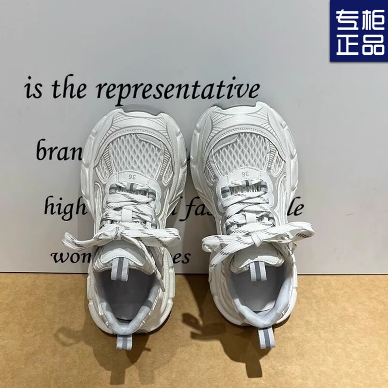Mesh Breathable Fashion Casual Sports Shoes Women's Thick-Soled Lightweight Running Shoes 2025 Spring New Height-Increasing Dad Shoes