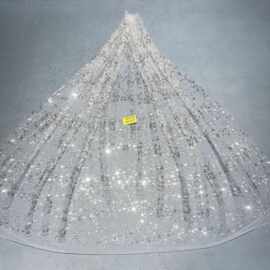 现货洒金花型款花型7#LC3125婚纱礼服面料 网纱 喷金花型面料
