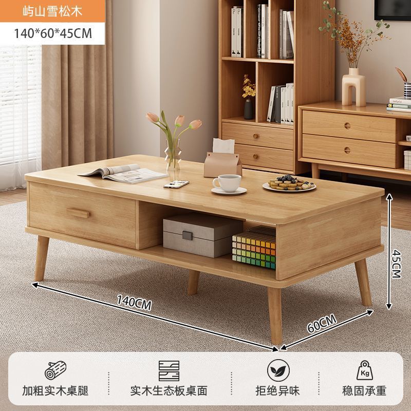 Mesa de té japonesa, sala de estar, mesa simple, simple, moderna, creativa, tabla ecológica de madera sólida.