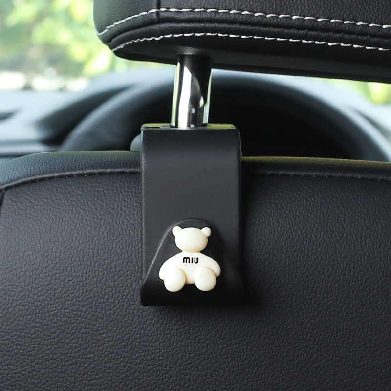Gargancho de automóvil asiento interior de automóvil trasero multifuncional objeto invisible pequeño gancho de dibujos animados almacenamiento de automóviles artículos de decoración interior