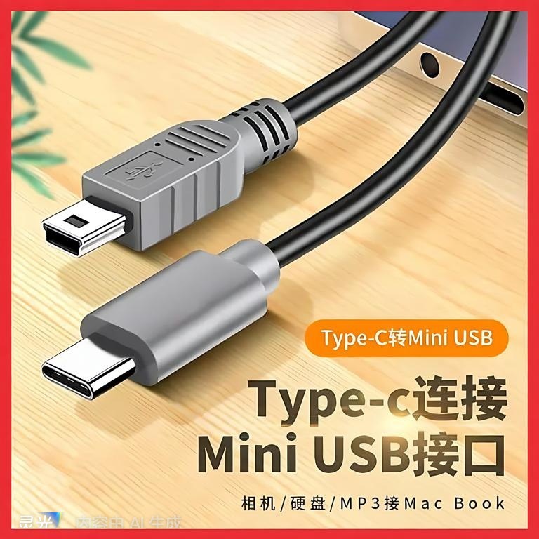 安卓micro转mini type-c充电线T口5P支持OTG数据对拷手机连相机线