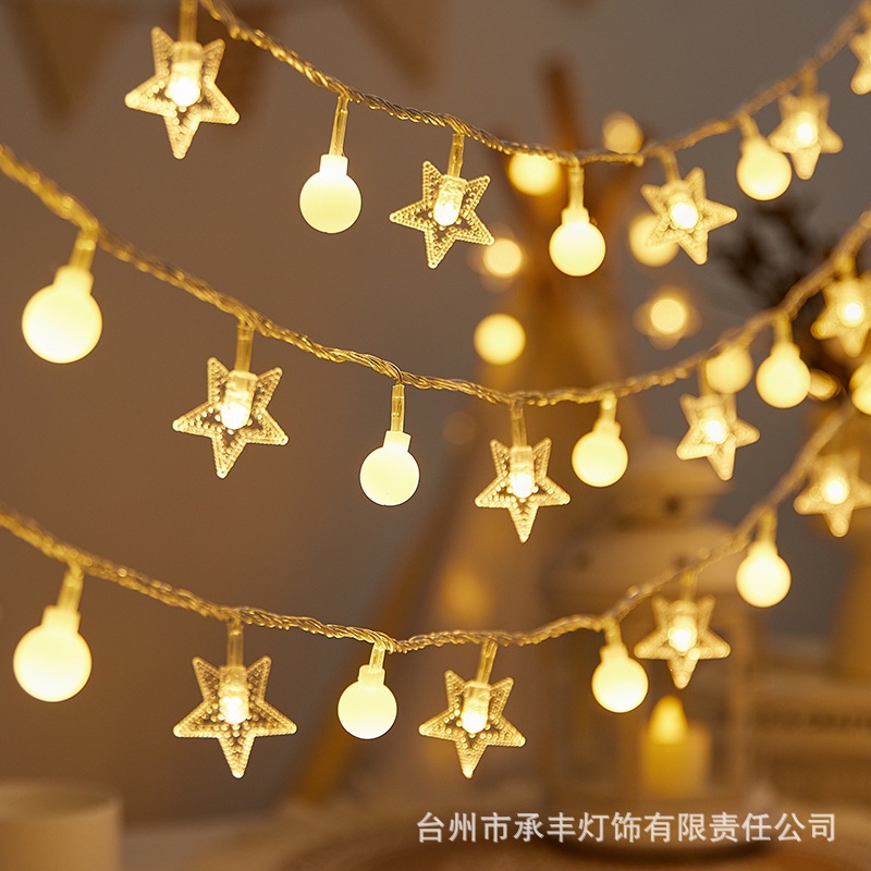 Lámpara de estrellas LED lámpara de color lámpara solar al aire libre camping atmósfera de navidad decoración lámpara de cadena de lámpara