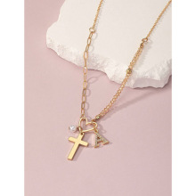 U 82270 Gold cross pendant hip hop necklace ��ɫ����������