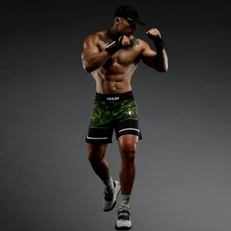 Vszap Men's Camouflage Sports Shorts Quick-Drying and Wear-Resistant Fitness Training Shorts Cross-Border Trade Color-Blocking Authentic Product