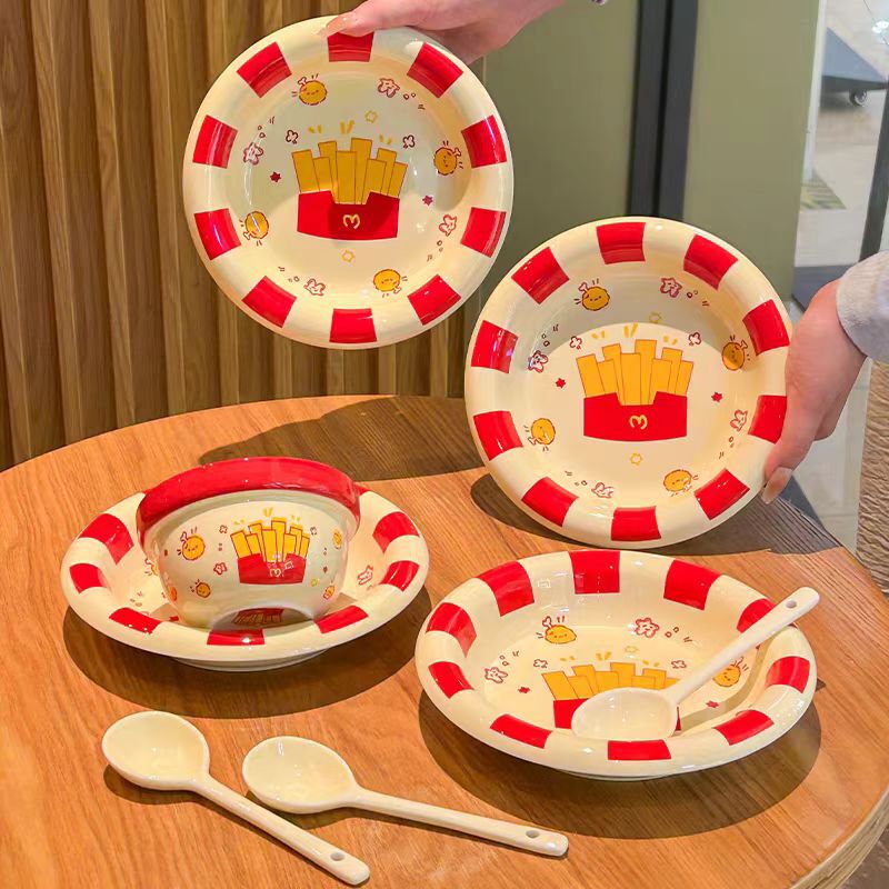 Creative and Cute Ceramic Bowls and Plates with a Unique Design, High Aesthetic Value Breakfast Plates, Dessert Plates, Snack Plates, Rice Bowls Creative and Cute Ceramic Bowls and Plates with a Unique Design, High Aesthetic Value Breakfast Plates, Dessert Plates, Snack Plates, Rice Bowls