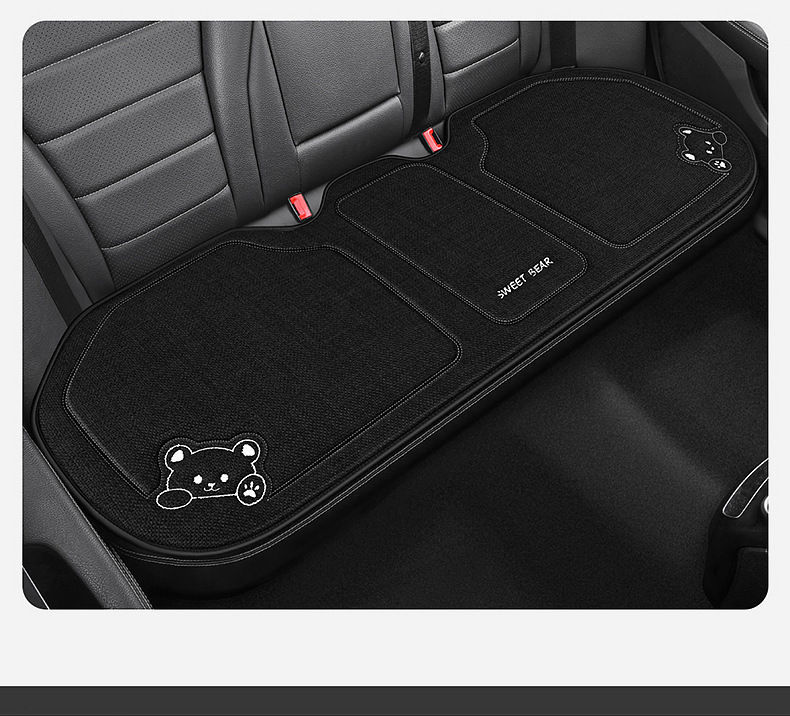 Seat cushion, linen single-piece seat cover, rear seat cushion, suitable for all seasons, cartoon design, for car interiors, for women
