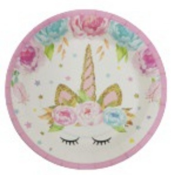 Fiesta de unicornio traje fiesta de cumpleaños traje desechable Placa de papel taza de papel tejido unicornio decoración del partido