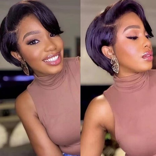 Lace front wig bobo wig natural black lace front wig bobo wig factory delivery