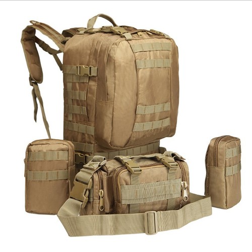 Outdoor sports mountaineering backpack travel large capacity multifunctional tactical camping combination backpack