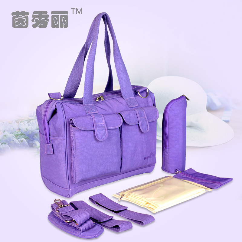 Bolsa multifuncional de hombro para mamás de gran capacidad de lavado con agua de nylon para madres y bebés fuera de la bolsa de mamá al por mayor transfronteriza