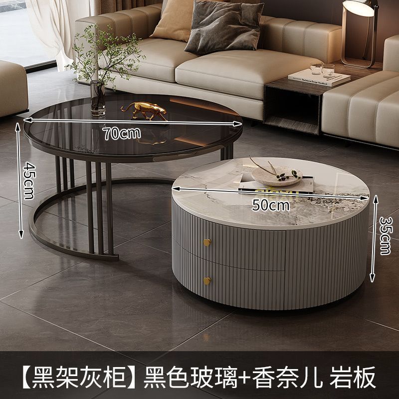 검은 선반 회색 캐비닛 [샤넬 블랙 유리]