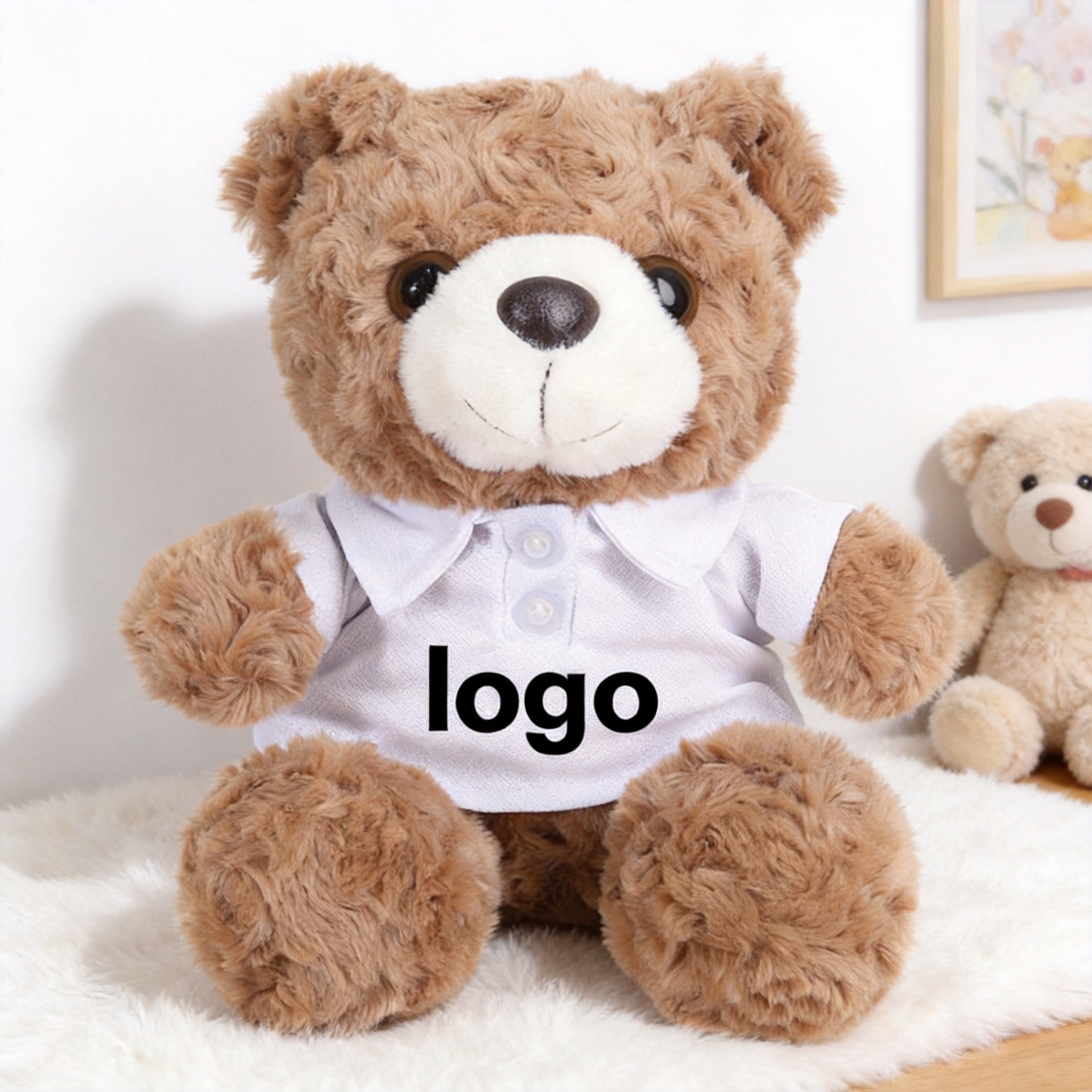 Polo blanco oso marrón