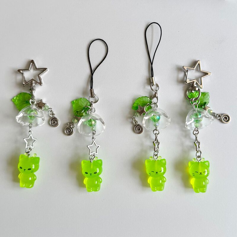 【Mimi Invades Earth】Cross-Border Instagram Cute Alien Cat Keychain Luminous Wind Chime Alien Phone Chain 【Mimi Invades Earth】Cross-Border Instagram Cute Alien Cat Keychain Luminous Wind Chime Alien Phone Chain