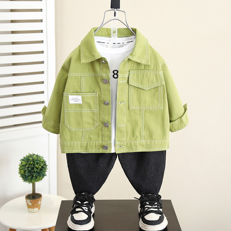 5833 Chaqueta de niño Primavera y otoño 2024 Nueva ropa de otoño para niños Camisa delgada Chaqueta de otoño para niños guapos