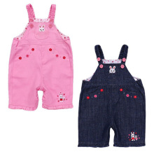 童装背带裤日系夏季女童卡通小兔花朵背带裤短裤一件代发