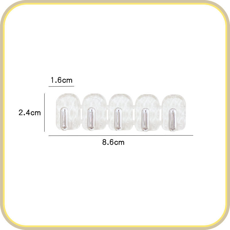 연결형 미니 후크 [투명 - 뒷면 접착] 후크 5개 1열