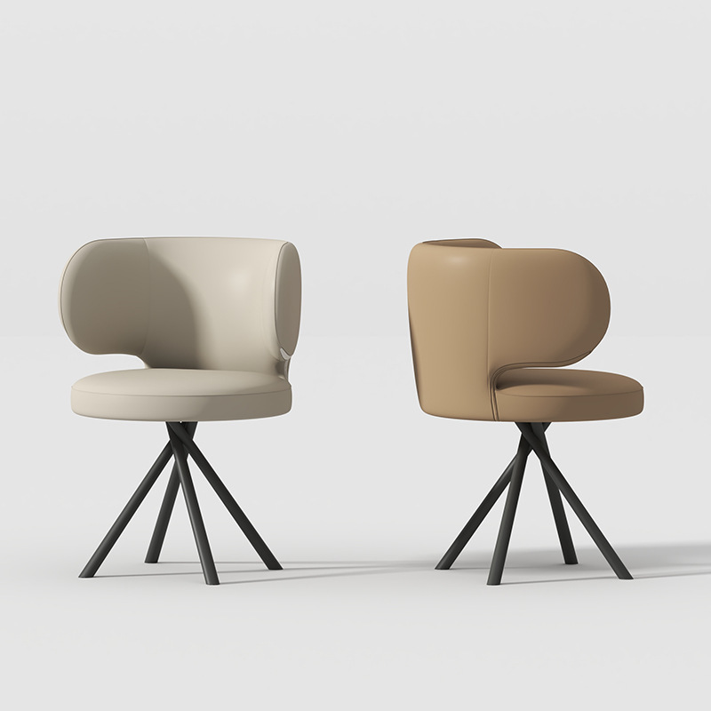Italian Style Rotatable Dining Chair 2024 Designer New Home Accessible Luxury High-End Desk Chair Internet Celebrity Back Chair