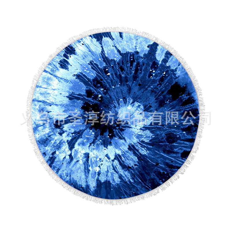 Toalla de playa de fibra redonda Toalla de baño imprimible logotipo patrón playa fitness Toalla de playa deshilachada