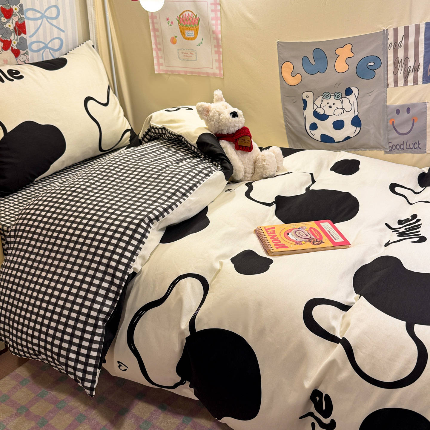 Ropa de cama de tres piezas para dormitorio de estudiantes de algodón puro 100% algodón, ropa de cama para dormitorio individual y doble, juego de cuatro piezas