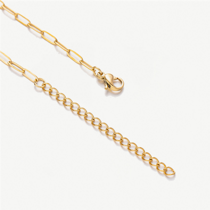 Oval Pattern PVD Coated Real Gold Plated Oval Titanium Steel Vacation Classic Style Waterproof Non Tarnish Titanium Steel Pendant Necklace