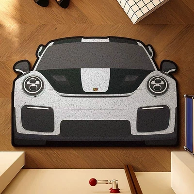 Avtomobil döşəmə paspasları | Simple Car Home Entrance Wire - porsche-wire-loop-floor-mat-4060cm-silk-circle