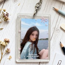 亚克力透明卡套水晶追星小卡卡砖学生三寸星星钥匙扣书包挂件定制