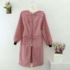 純棉翻領長袖罩衣圍裙秋冬廚房女防污韓版時尚大人工作服圍腰批發