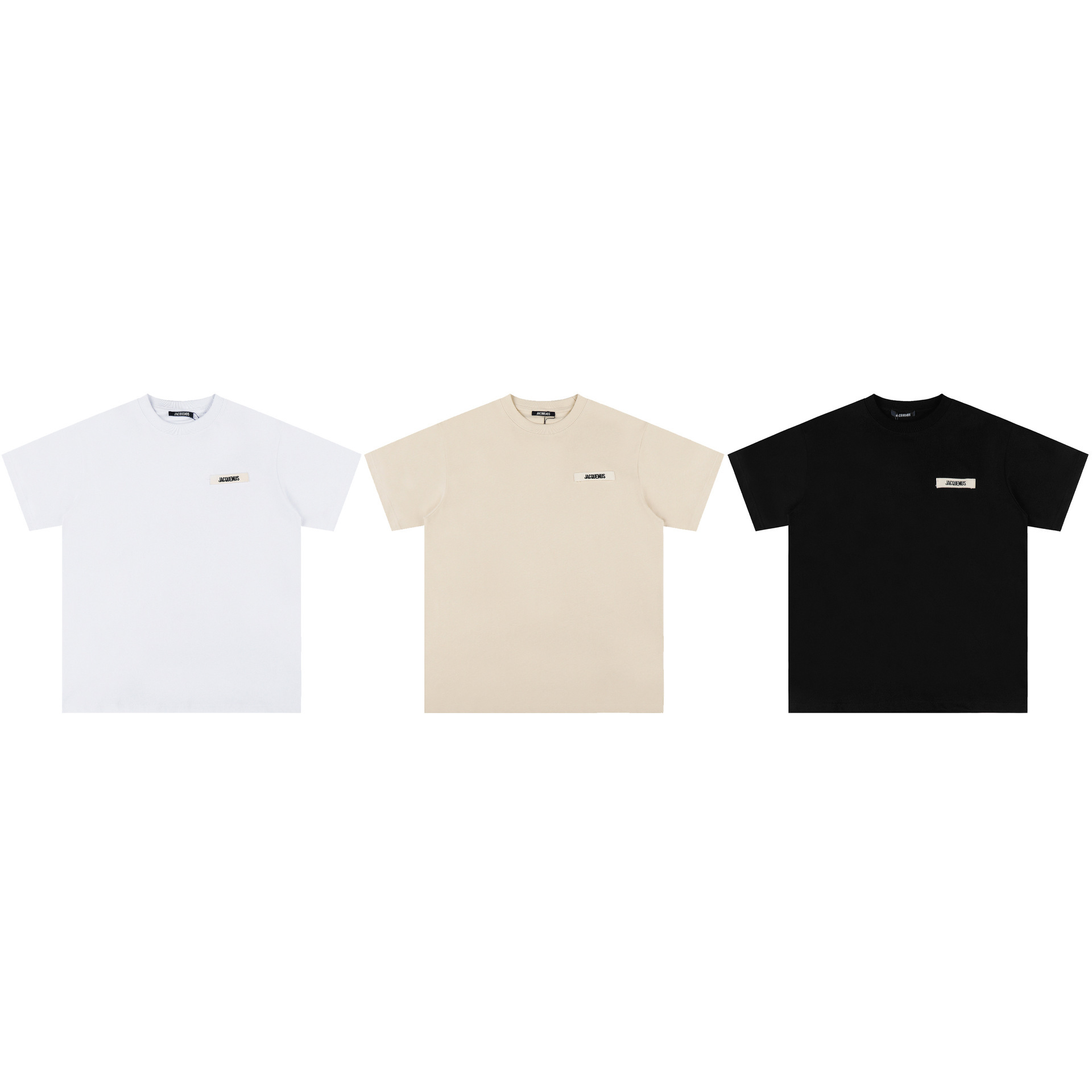 Jacquemus loqolu dəyirmi boğazlı qısaqol köynək, unisex