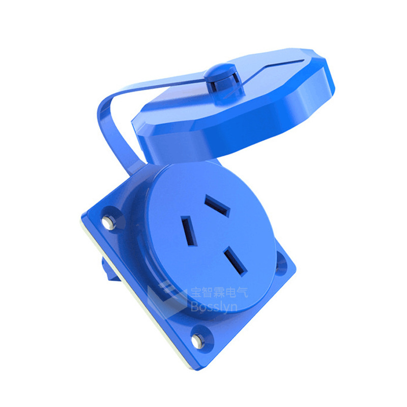 厂家批发CCC认证国标防水插座 国标三孔户外电源明装圆盖防水插座